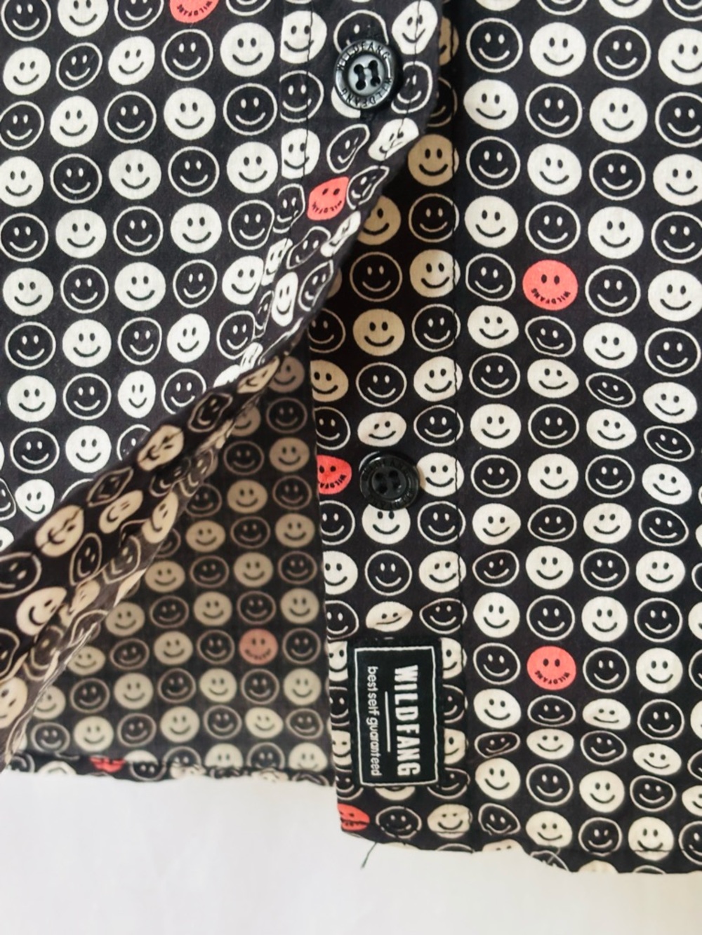 Smiley Polka Dot Short Sleeve Button Down - Picture 4 of 6